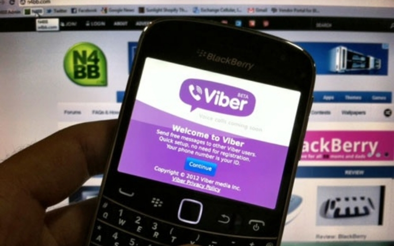 Viber được sử dụng trên điện thoại BlackBerry
